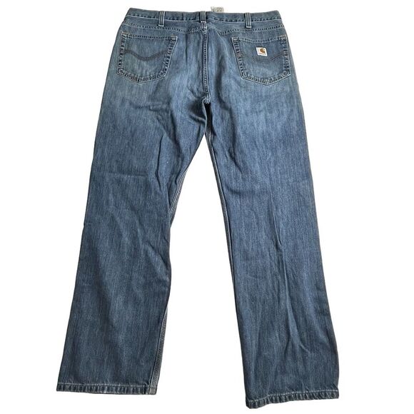 Men’s Carhartt  Blue Jeans 40x32 Straight Fit Blue RN#14806 - Picture 2 of 9